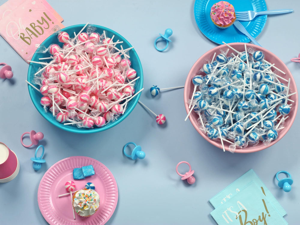 SWIRLEEY gift basket blue lollipops create colorful, shareable treats.