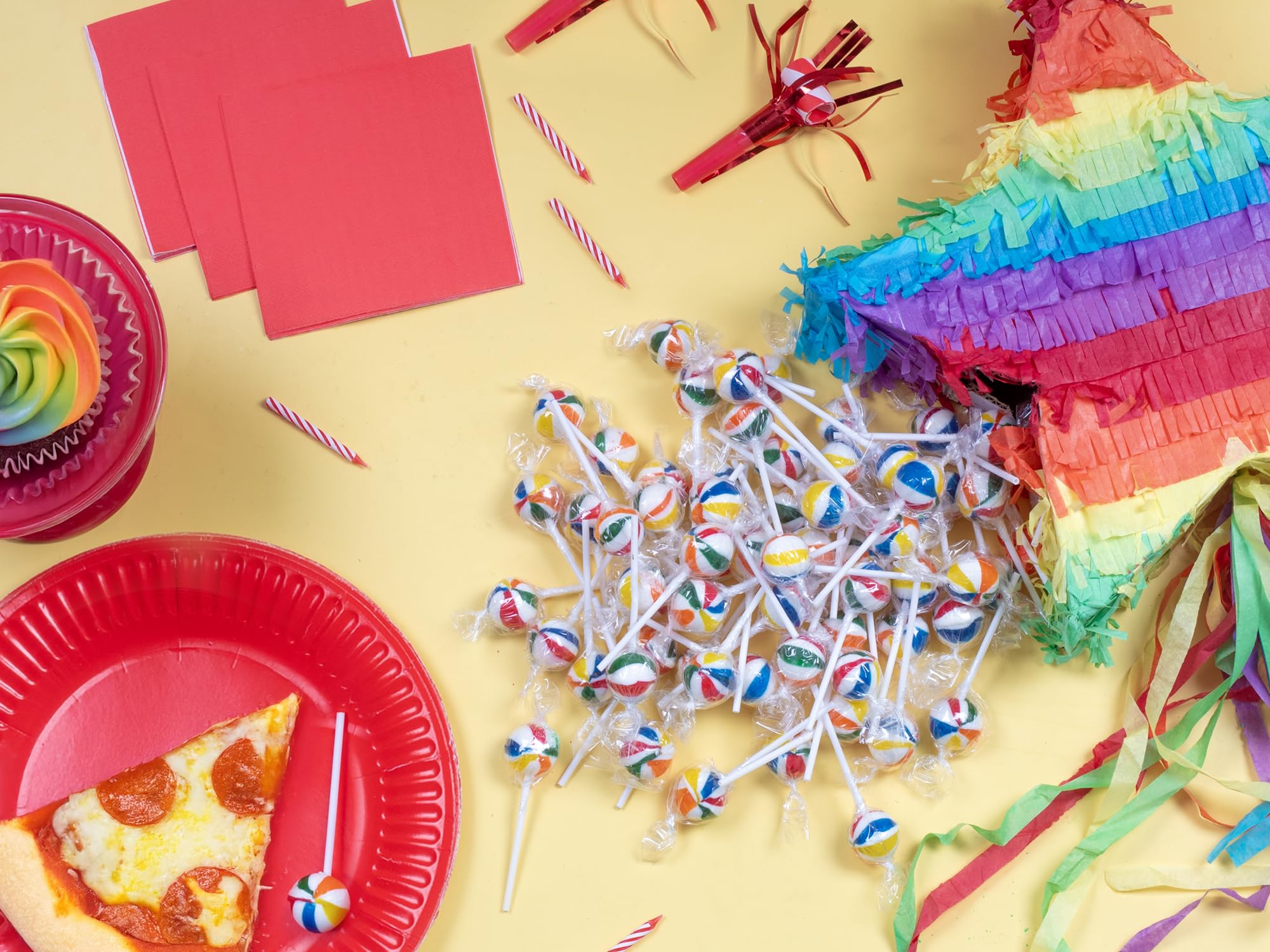 Swirleey party decor lollipops add color to candy buffets and piñatas.