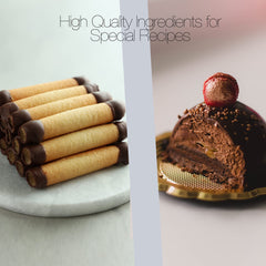 Swisense milk chocolate wafers ready for dipping and dessert shaping