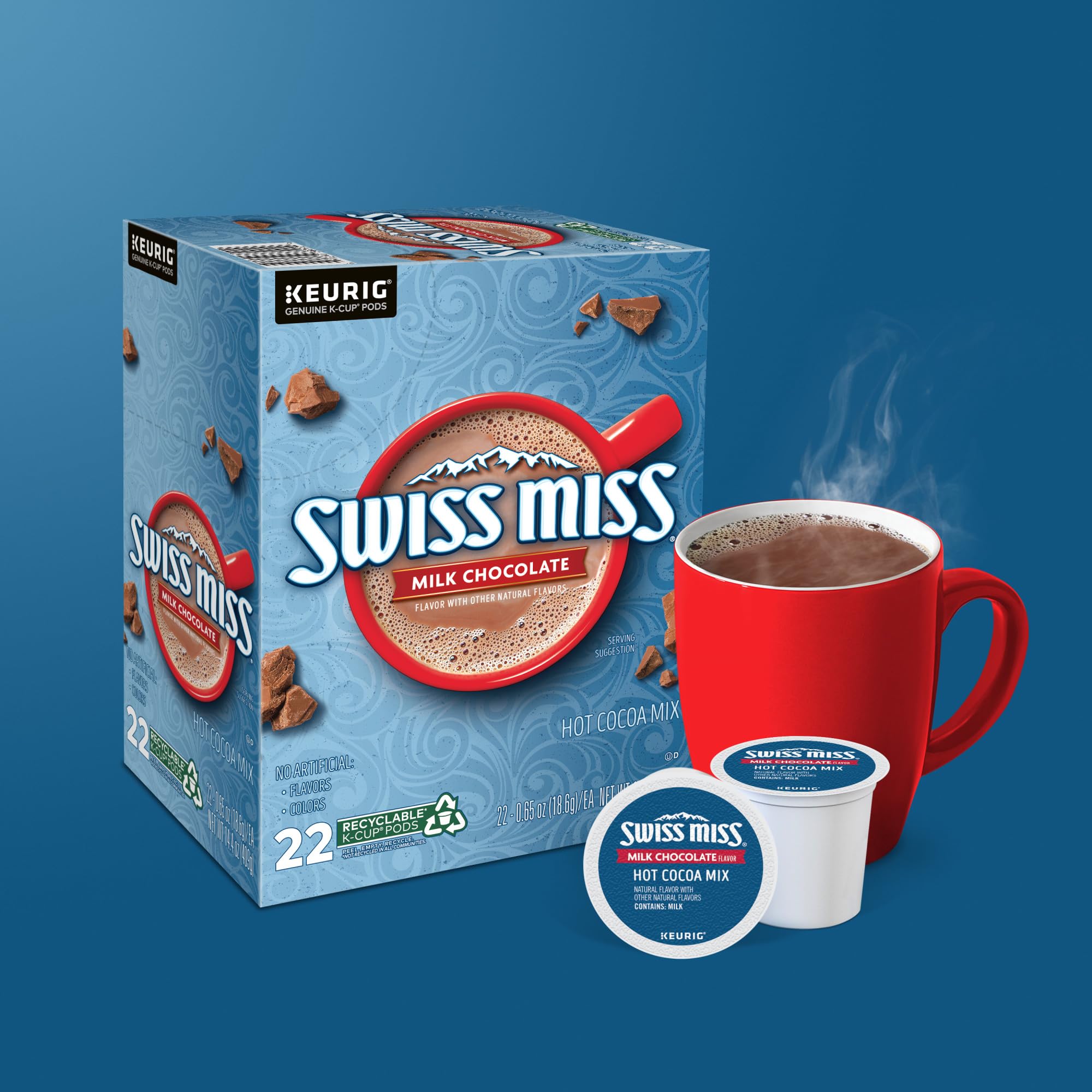Swiss Miss 88-count pack displayed as a pantry staple.