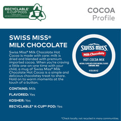 Swiss Miss box of pods highlights convenient single-serve brewing.