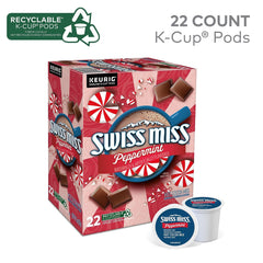 Swiss Miss peppermint cocoa box side, simple single-serve indulgence.