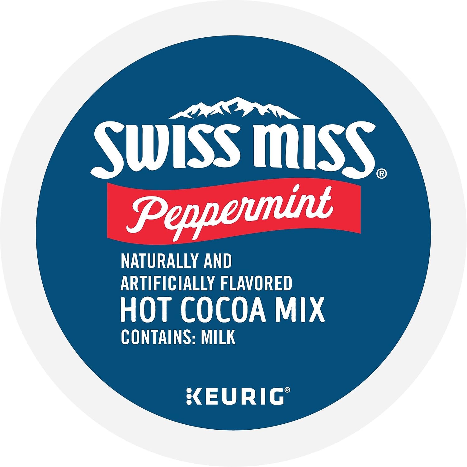 Swiss Miss cocoa box label, flavor notes and serving ideas.