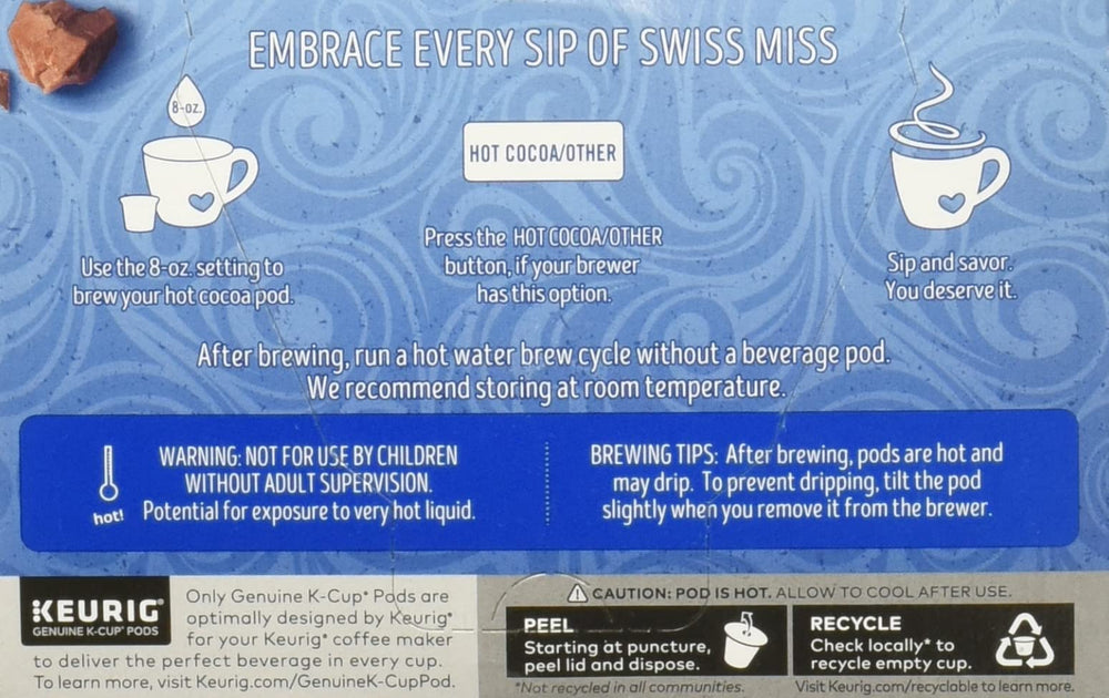 Swiss Miss cosy mug on a table conveys comforting evenings with family.