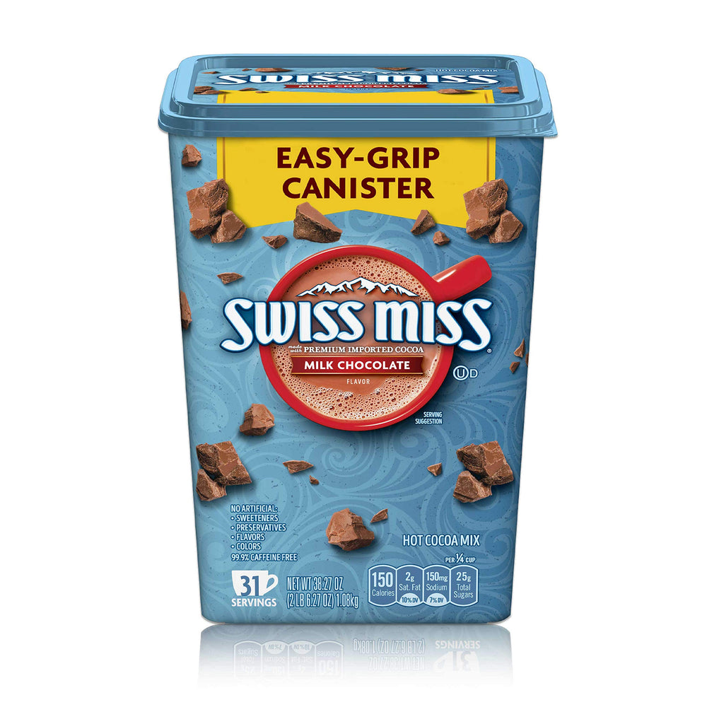 Swiss Miss hot cocoa cup steaming for a cozy treat