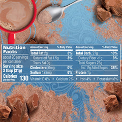 Swiss Miss hot cocoa cup steaming, quick comforting sip for anytime.