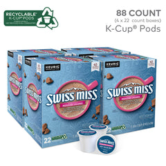 Swiss Miss hot cocoa cup steaming, inviting warmth in seconds