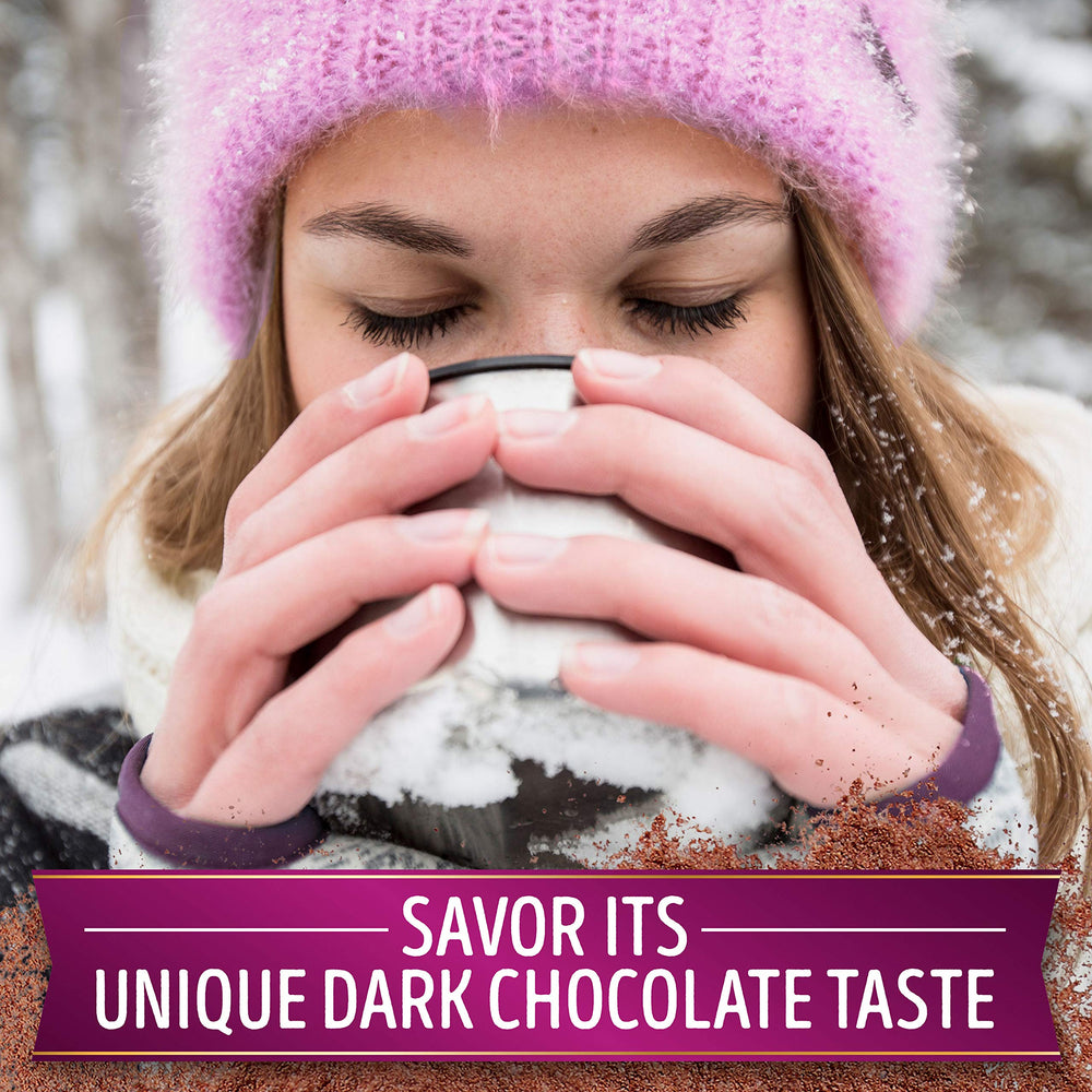 Warm mug of Swiss Miss cocoa ready to sip after a long day.
