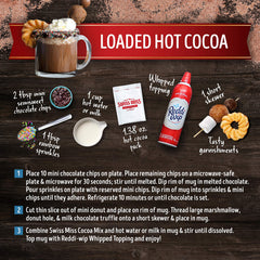 Swiss Miss hot cocoa served in a mug with steam