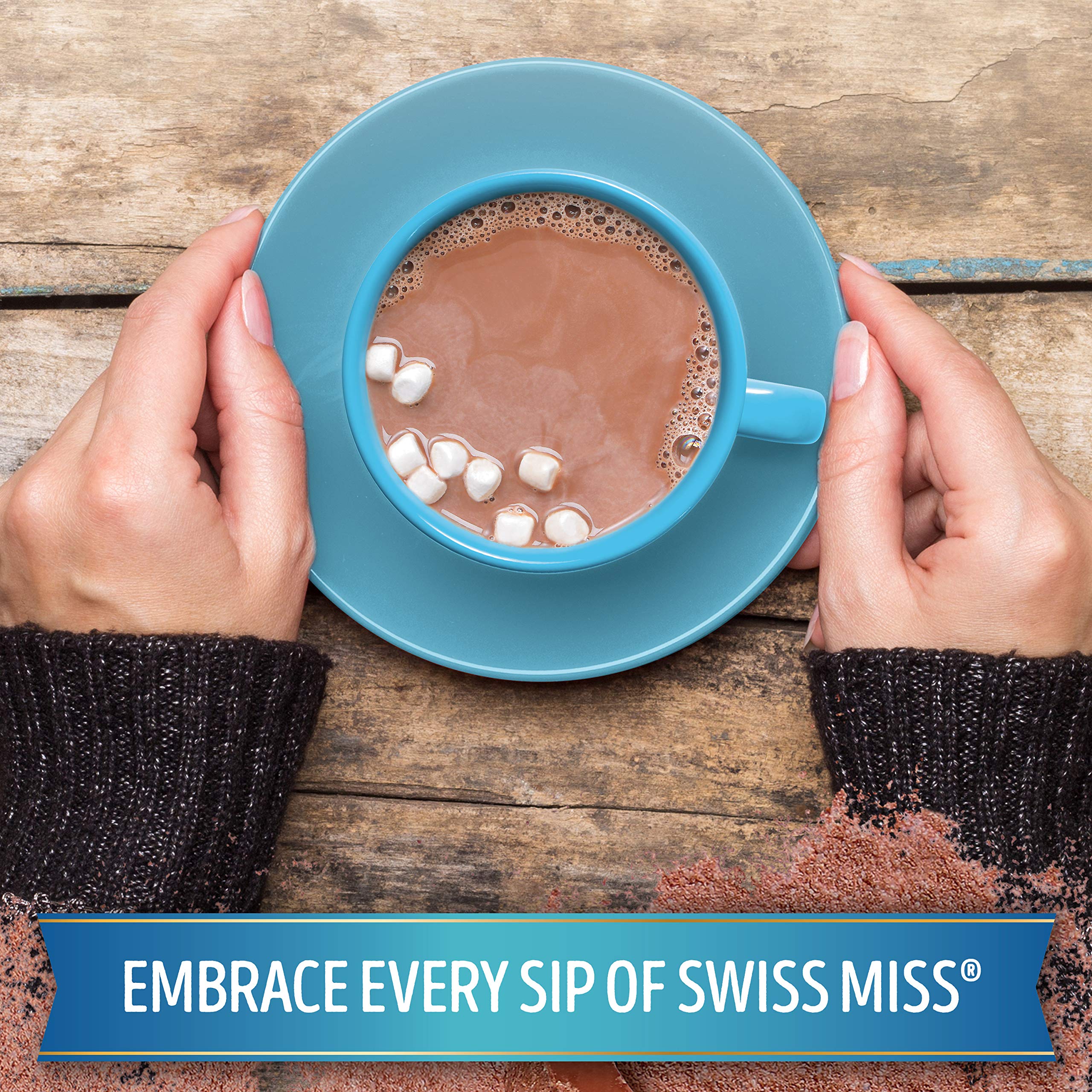 Swiss Miss hot cocoa steaming in a mug for cozy mornings
