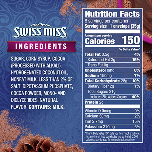 Close-up of premium Swiss Miss cocoa powder for rich flavor.