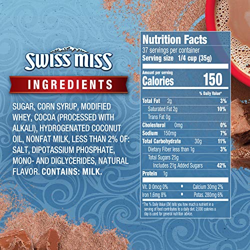 Swiss Miss kitchen counter cocoa mix within easy reach