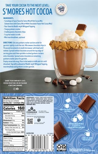 Swiss Miss milk chocolate flavor packet close-up ready for cafe use