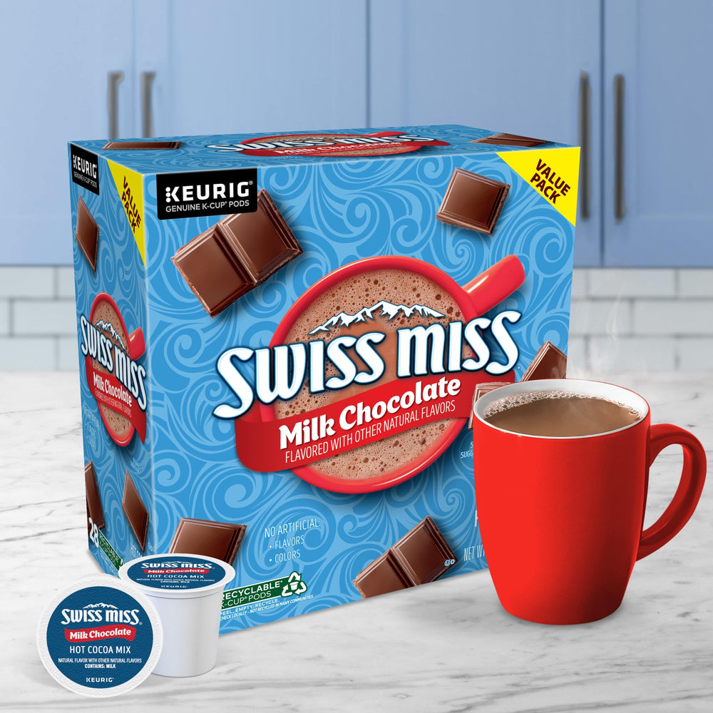 Swiss Miss milk-containing cocoa delivers a smoother, richer cup