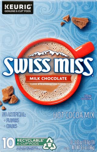 Swiss Miss packaging and label highlight heritage and easy single-serve brewing.