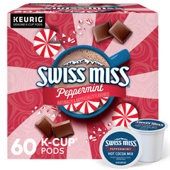 Swiss Miss peppermint hot cocoa K-Cup pod ready for quick, comforting sips.