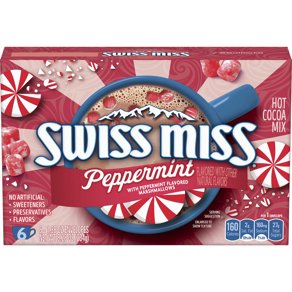 Swiss Miss Peppermint hot cocoa packets, ready for quick cozy moments
