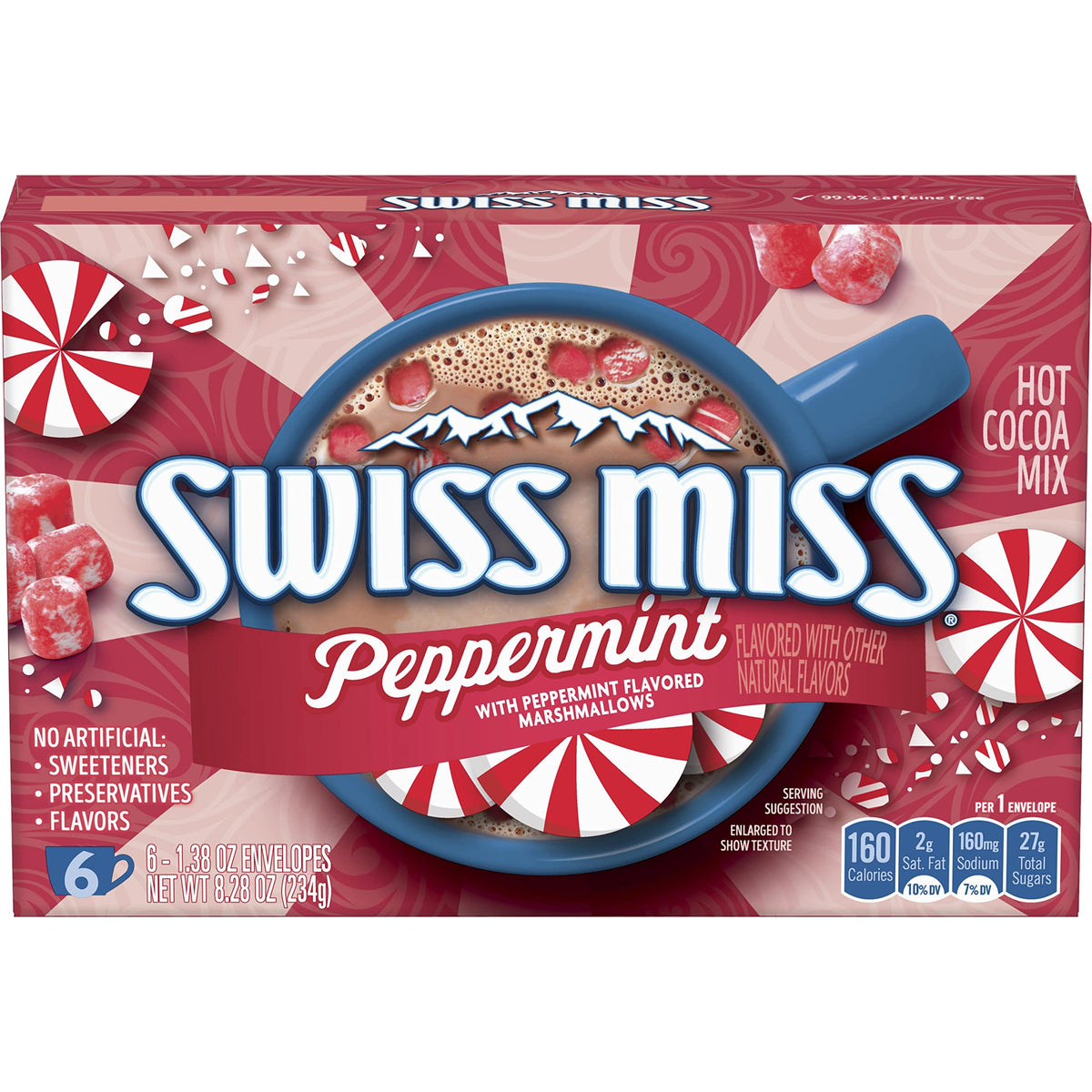 Swiss Miss Peppermint hot cocoa packets, ready for quick cozy moments