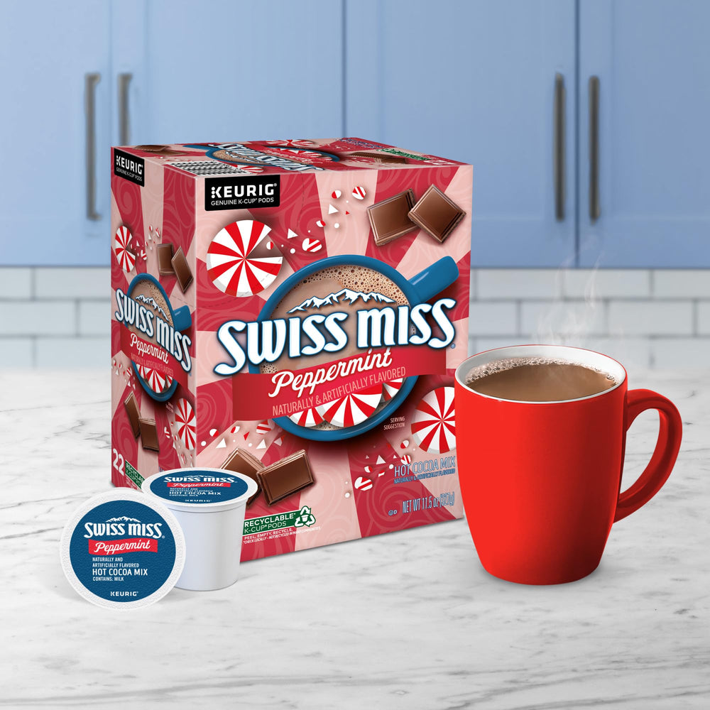Swiss Miss cocoa powder close-up captures rich texture and aroma.