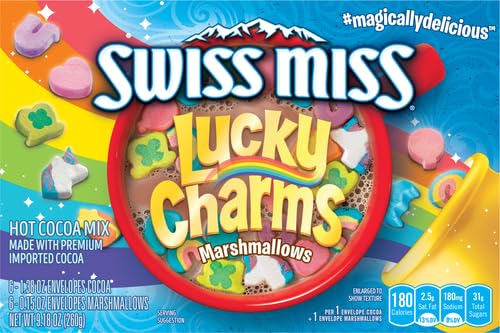Swiss Miss prepared hot cocoa in a mug, creamy and inviting.