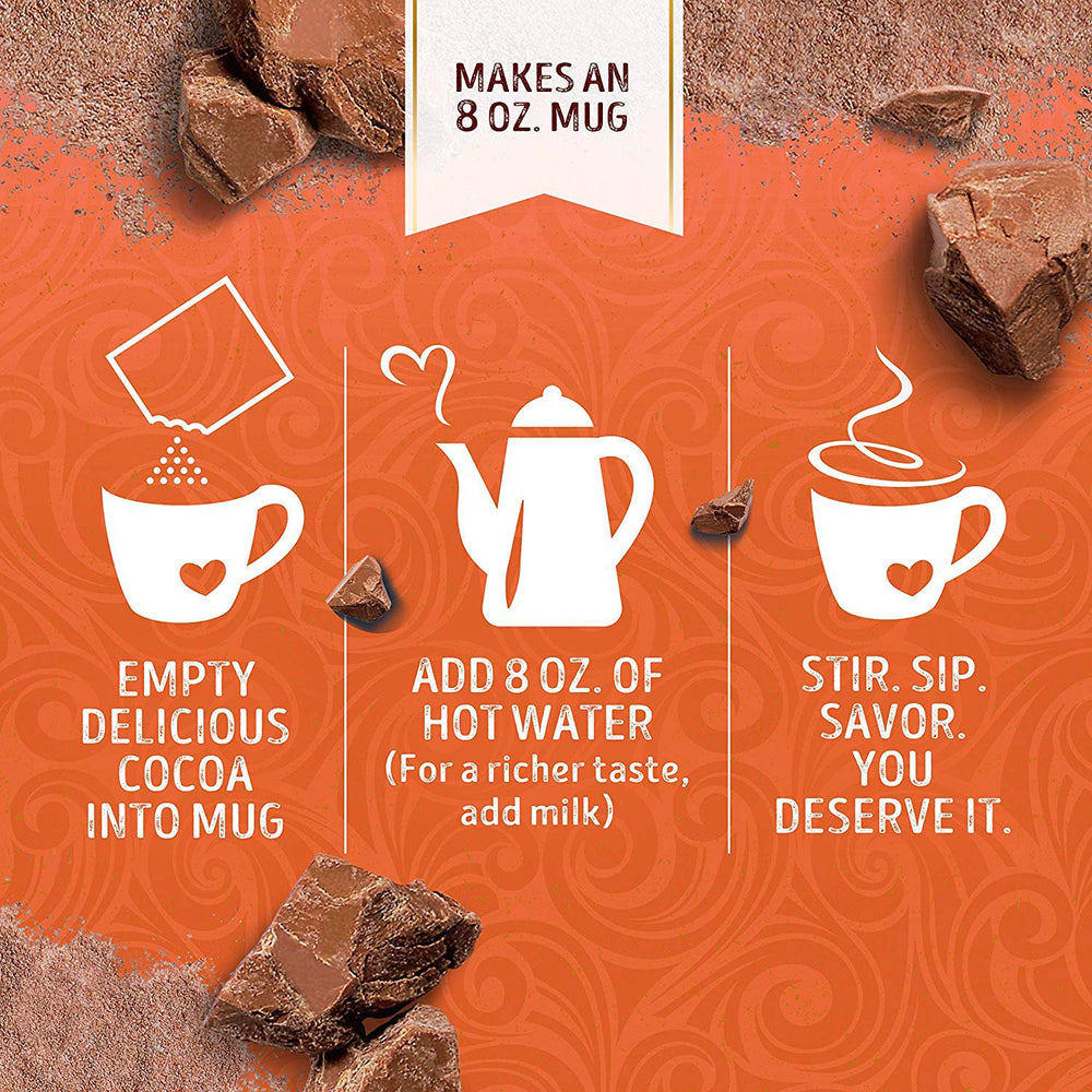 Swiss Miss Pumpkin Spice no artificial flavors label accompanies simple pantry setup.