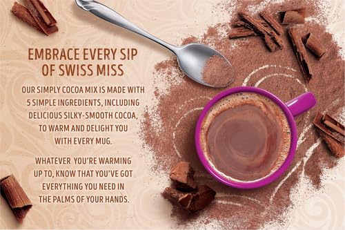 Swiss Miss Simply Cocoa mug with creamy foam ready to sip.
