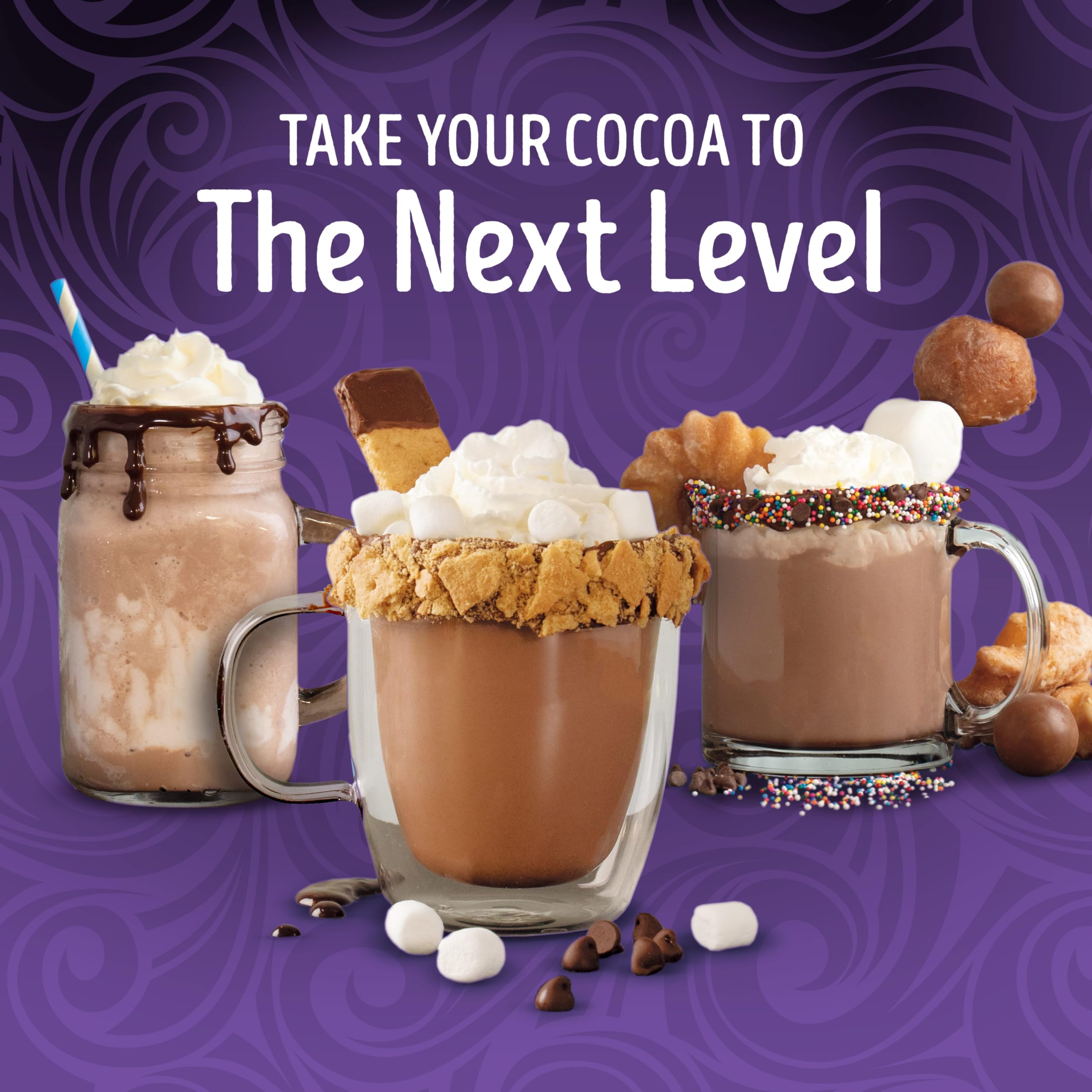 Swiss Miss six-box packaging, easy pantry staple for family cocoa nights.