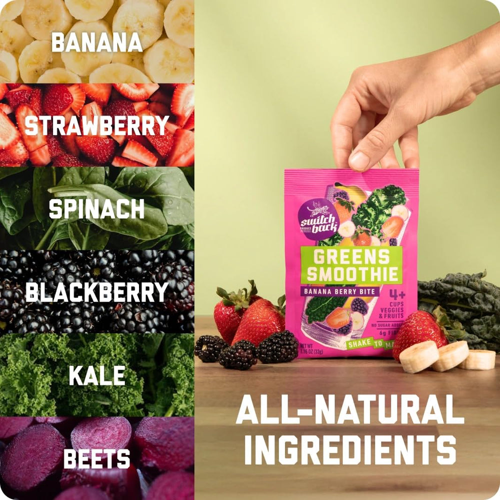 Switchback Real fruits and veggies with no fillers for pure taste