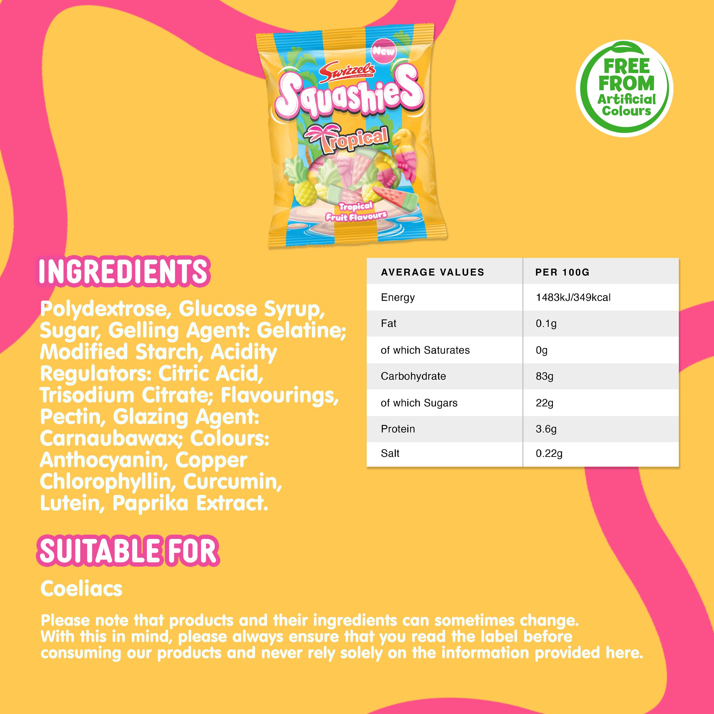 Swizzels Squashies Tropical Drumstick bites offer fruity tropical flavors for a refreshing snack