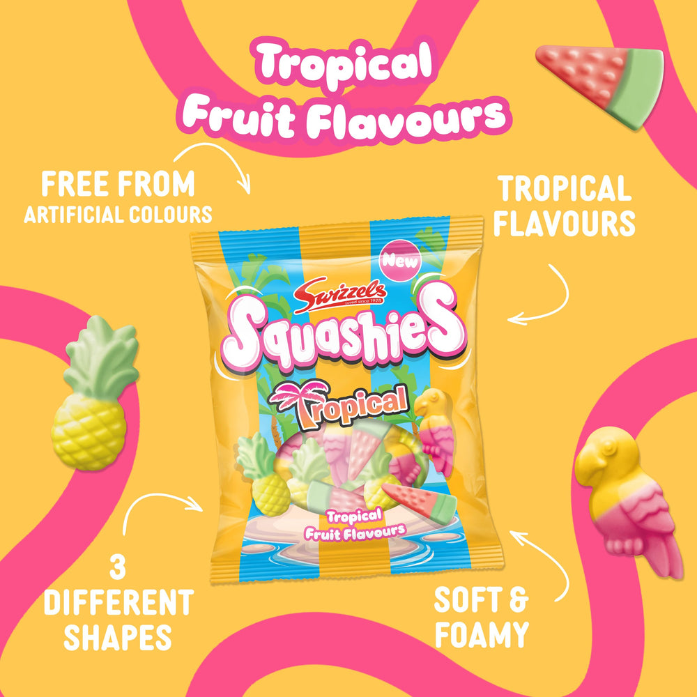 Serving plate with Swizzels Squashies Tropical Drumstick chews for easy sharing