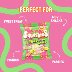 Swizzels Squashies Sour Stars texture-shot illustrating shooting sensation and chewy bite.