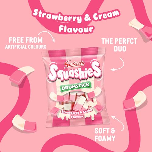 Swizzels Squashies two-tone pink and white candies for sharing.
