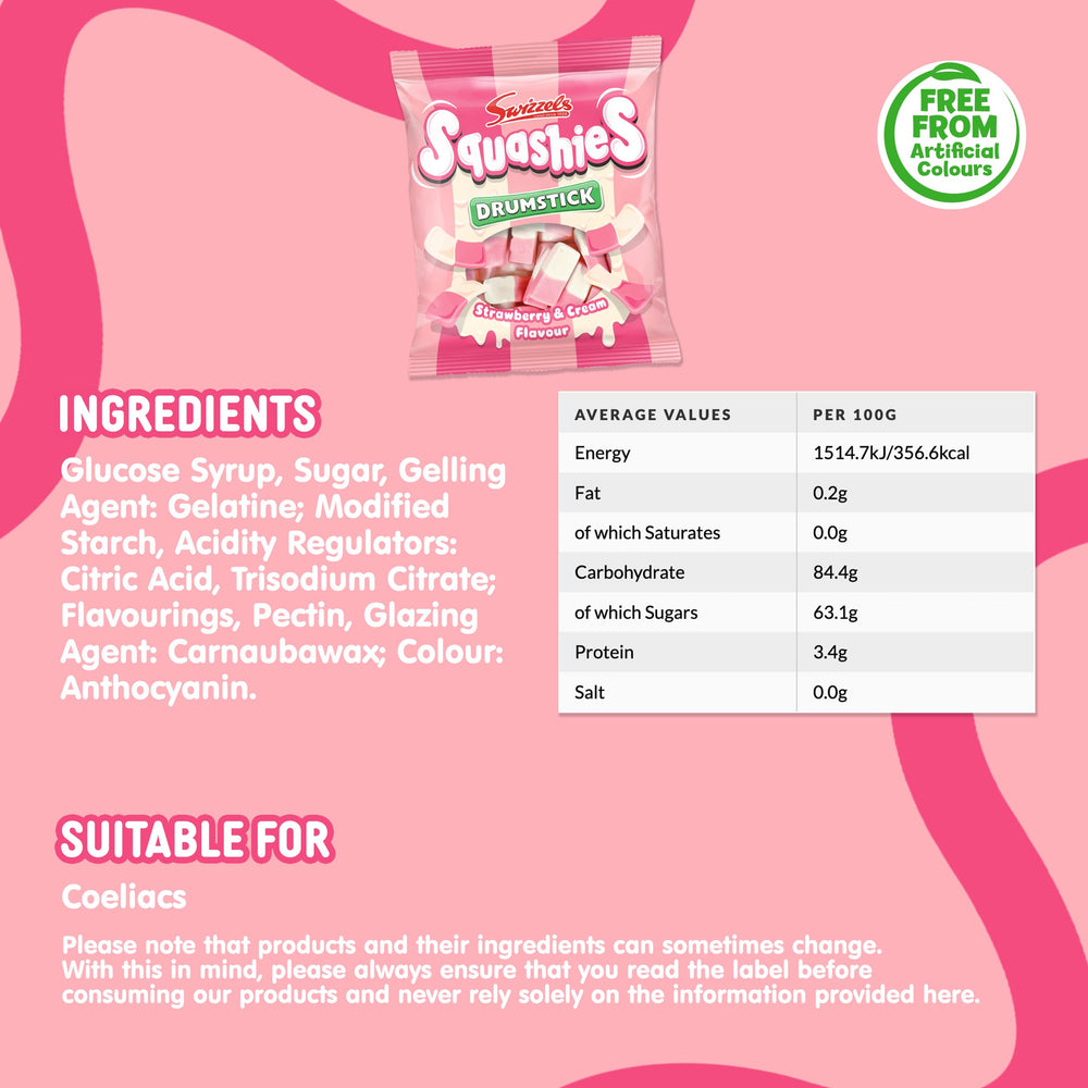 Close-up of two-tone Strawberry & Cream candies for a soft chewy treat.