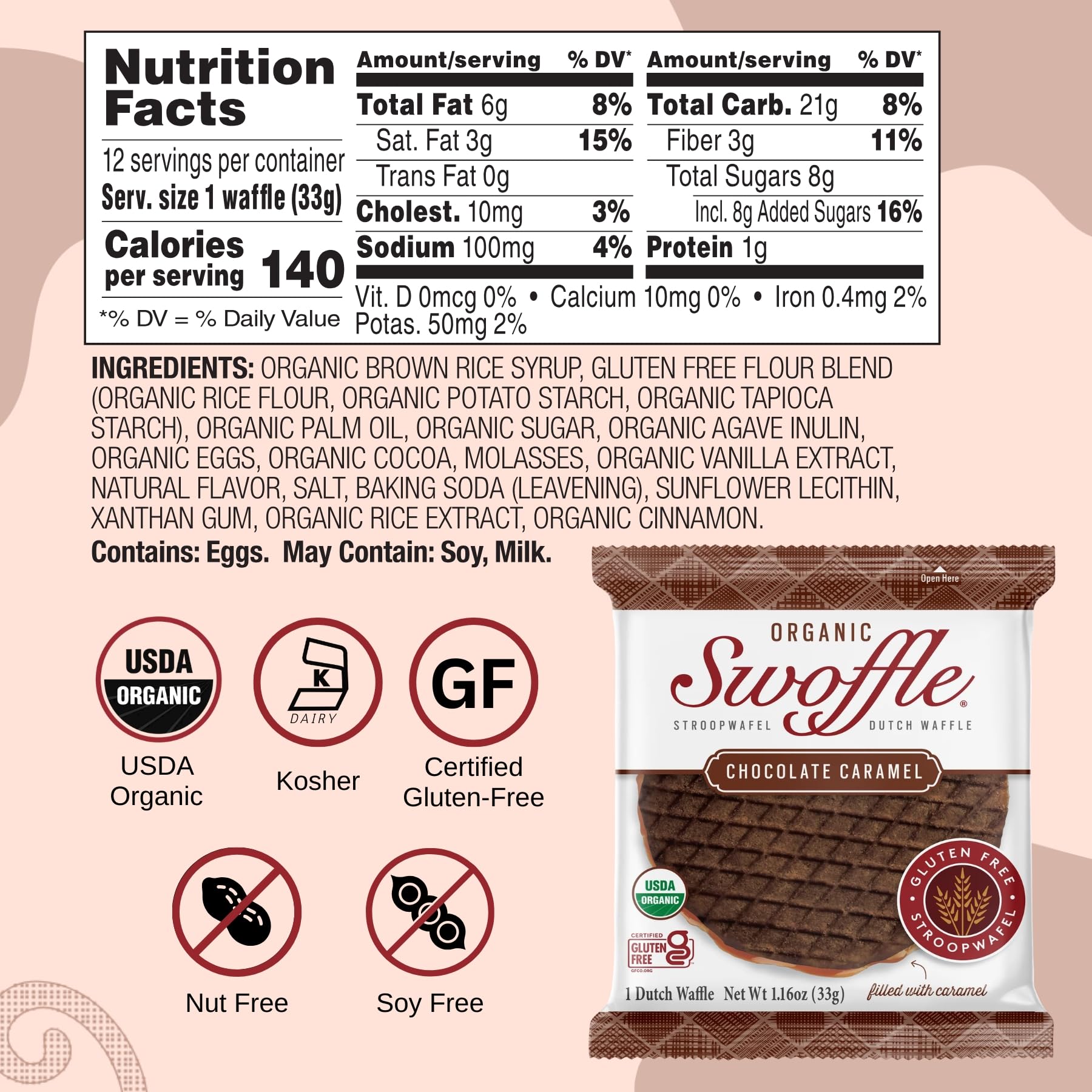 Swoffle individually wrapped stroopwafels, stay fresh for lunches or travel.