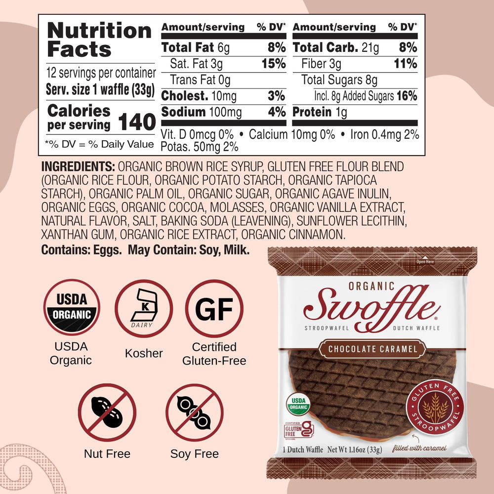Swoffle individually wrapped stroopwafels, stay fresh for lunches or travel.