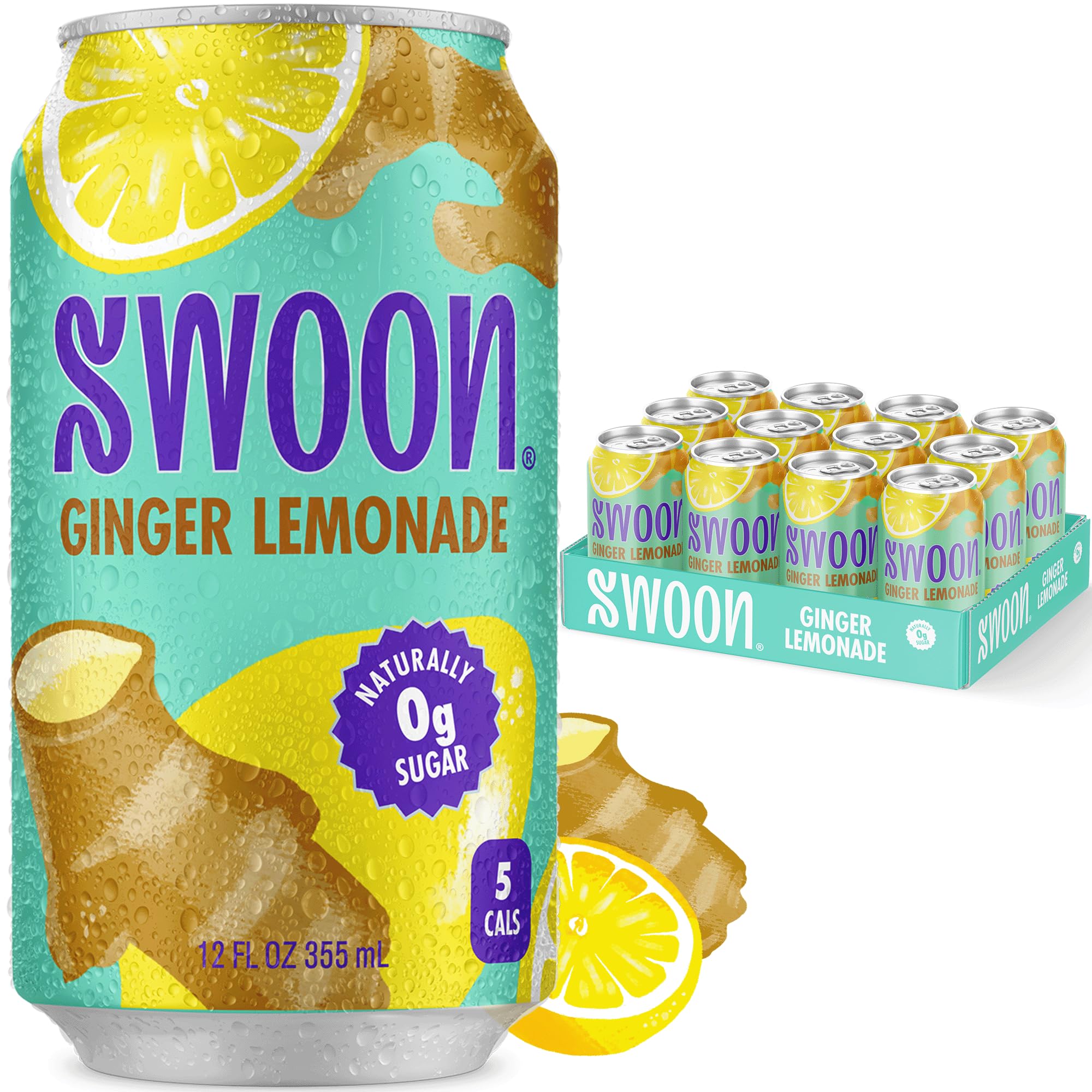 Swoon Ginger Lemonade bottle with fresh ginger infusion for a refreshing sip