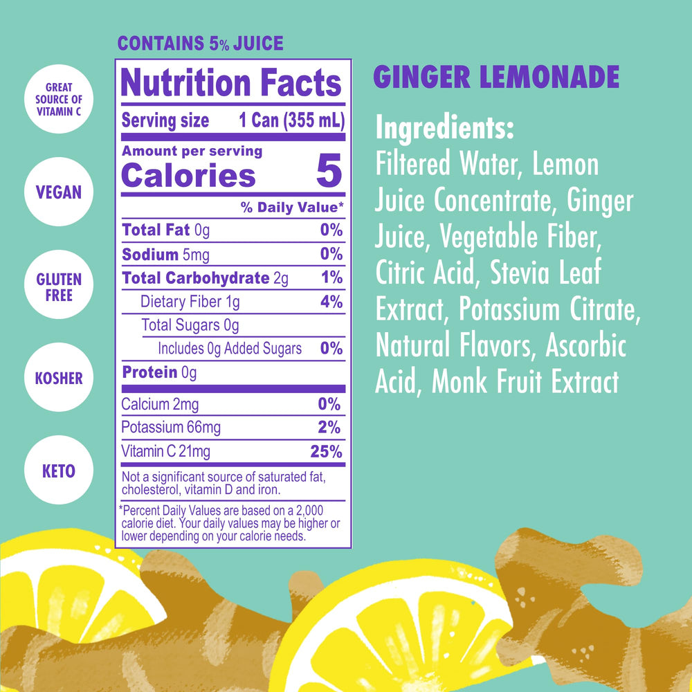 Swoon Ginger Lemonade pour captures crisp, slightly spicy notes in a sugar-free drink