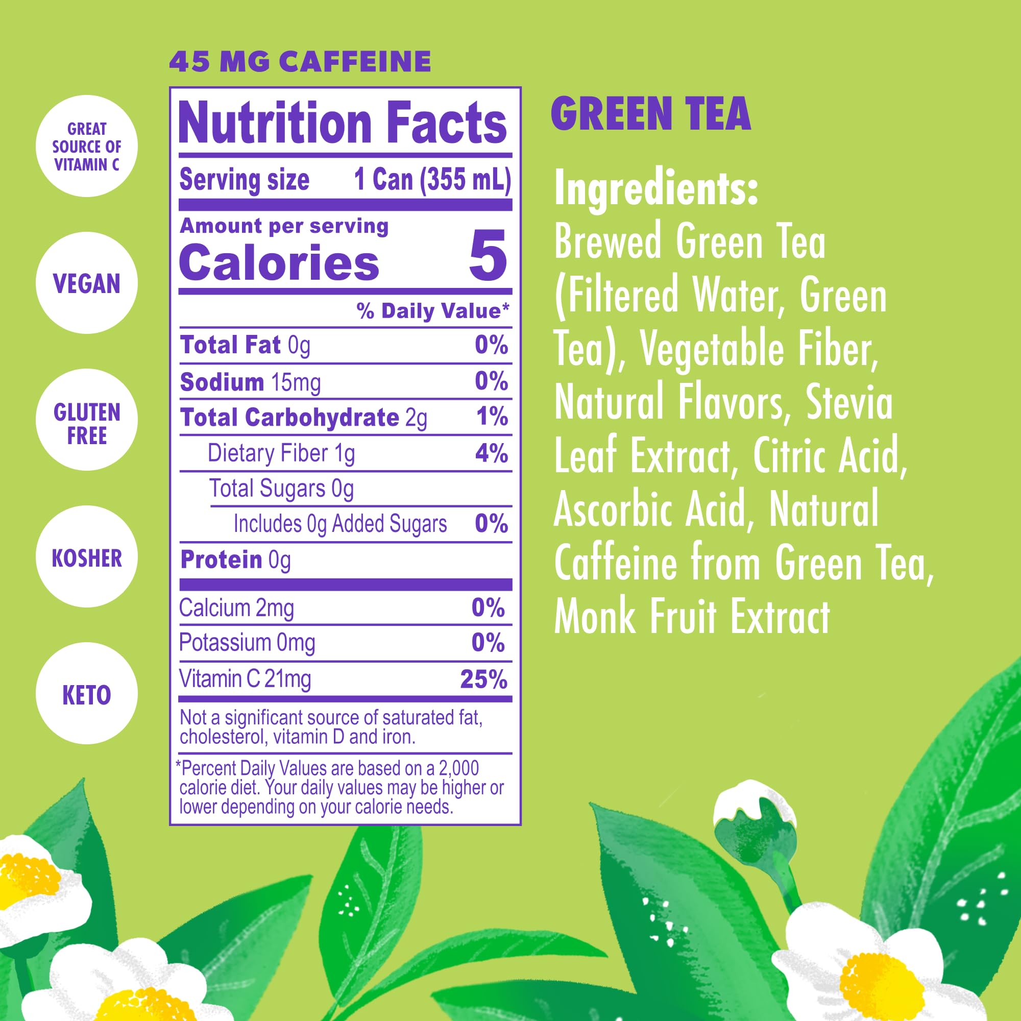 Swoon Perfectly Sweet Green Tea can display emphasizes natural ingredients and brand flavor