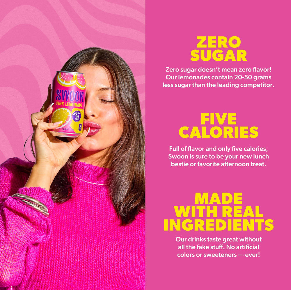 Swoon Pink Lemonade ingredients scene with lemons and monk fruit