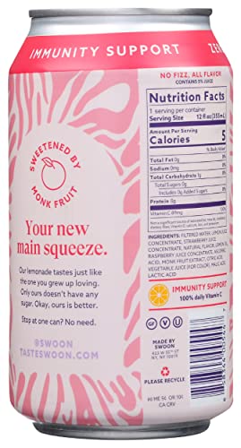 Swoon Pink Lemonade pack of 12 on shelf, convenient low-calorie choice.