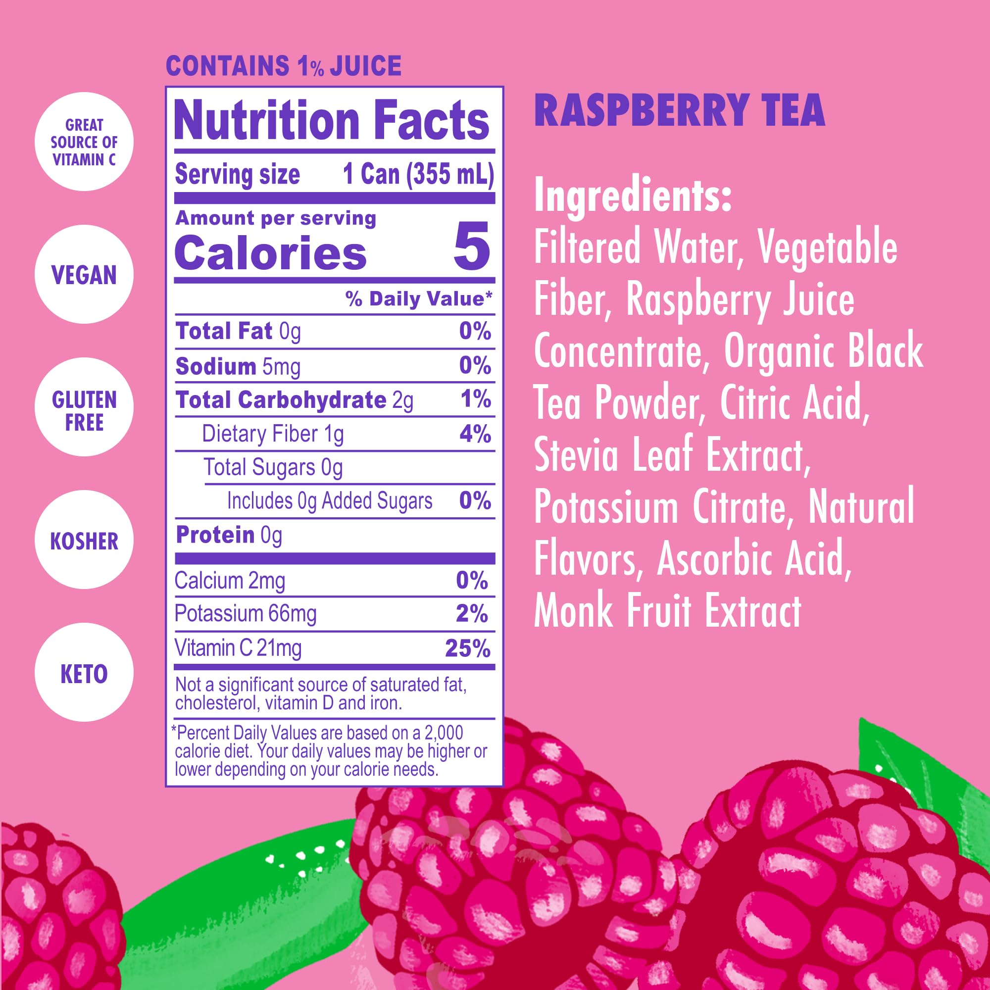 Swoon Raspberry Iced Tea glass shows refreshing, flavorful serving for sunny afternoons