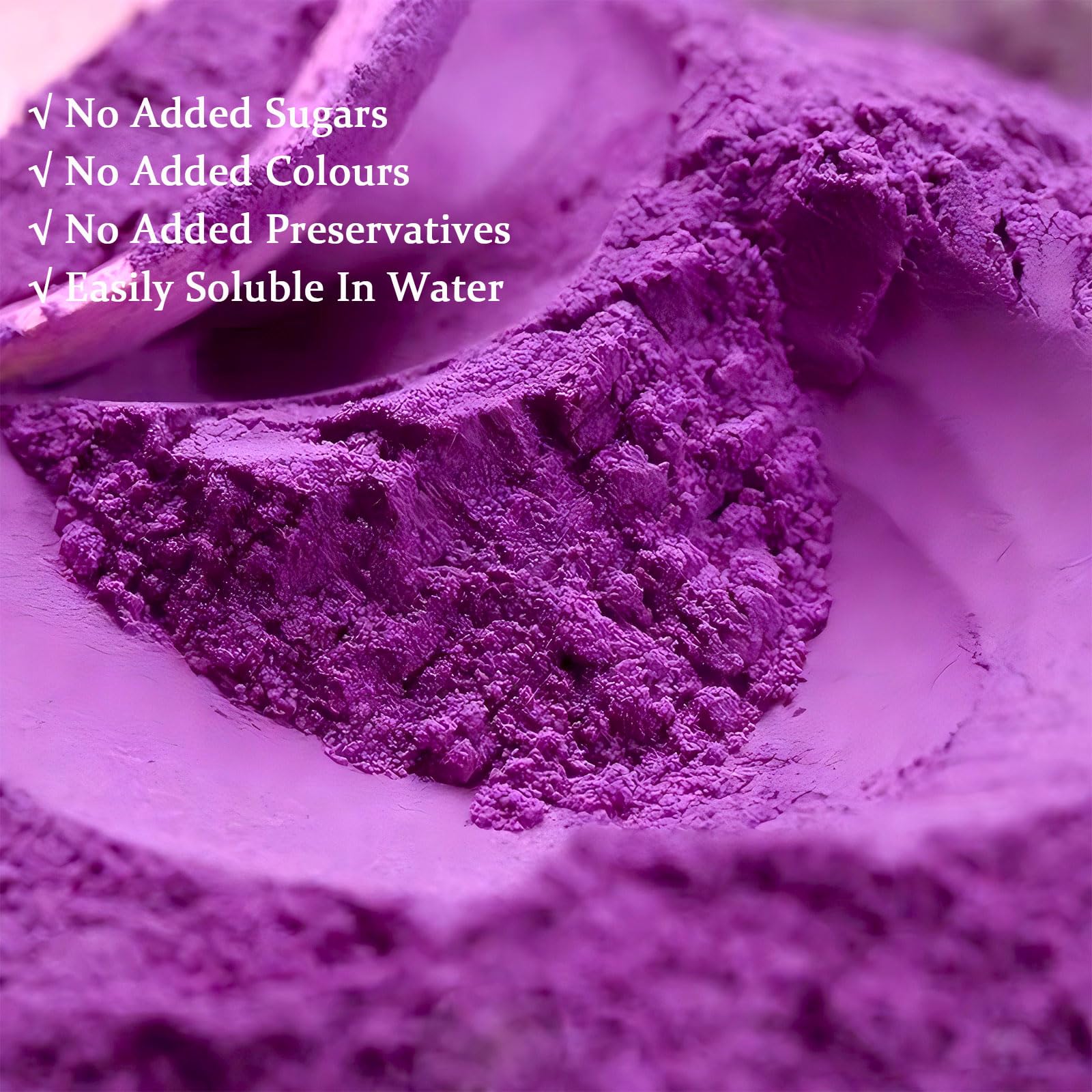 SXETBEAN purple sweet potato powder open bag reveals aroma and color for recipes.
