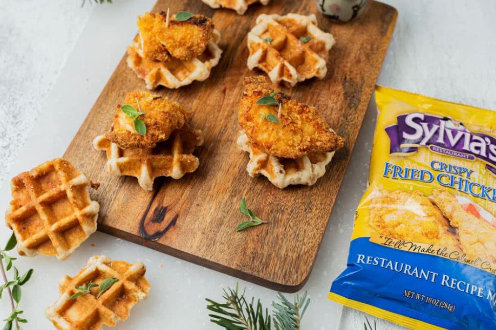 Sylvia's Crispy Chicken Mix dredge-step setup makes prep easy and consistent.