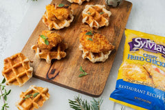 Sylvia's Crispy Chicken Mix dredge-step setup makes prep easy and consistent.