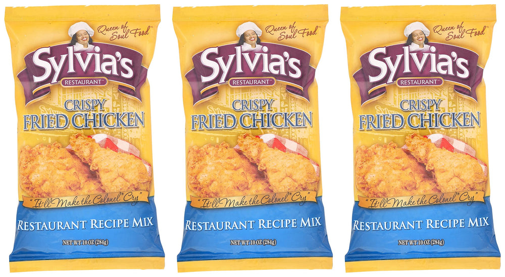 Sylvia's Crispy Chicken Mix pack-3 coats chicken for restaurant-style fried results.