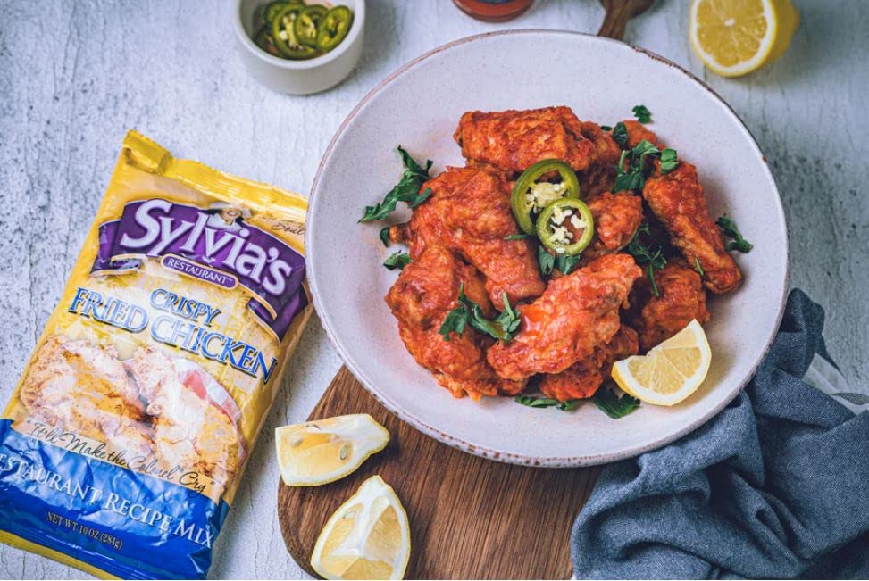 Sylvia's Southern flavor versatile coating suits chicken, fish, and vegetables.