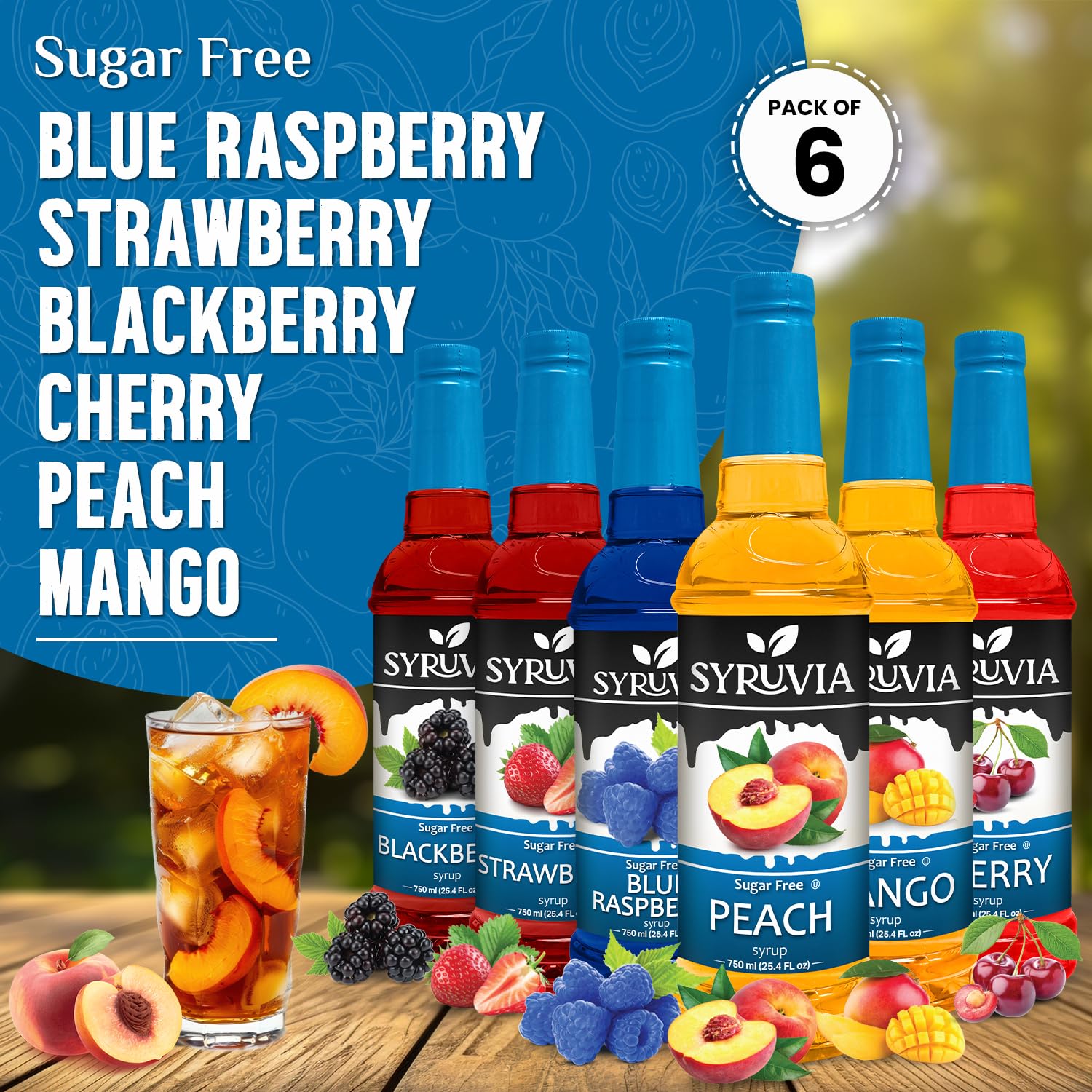 SYRUVIA blackberry coffee syrup bottle with rich, sugar-free depth