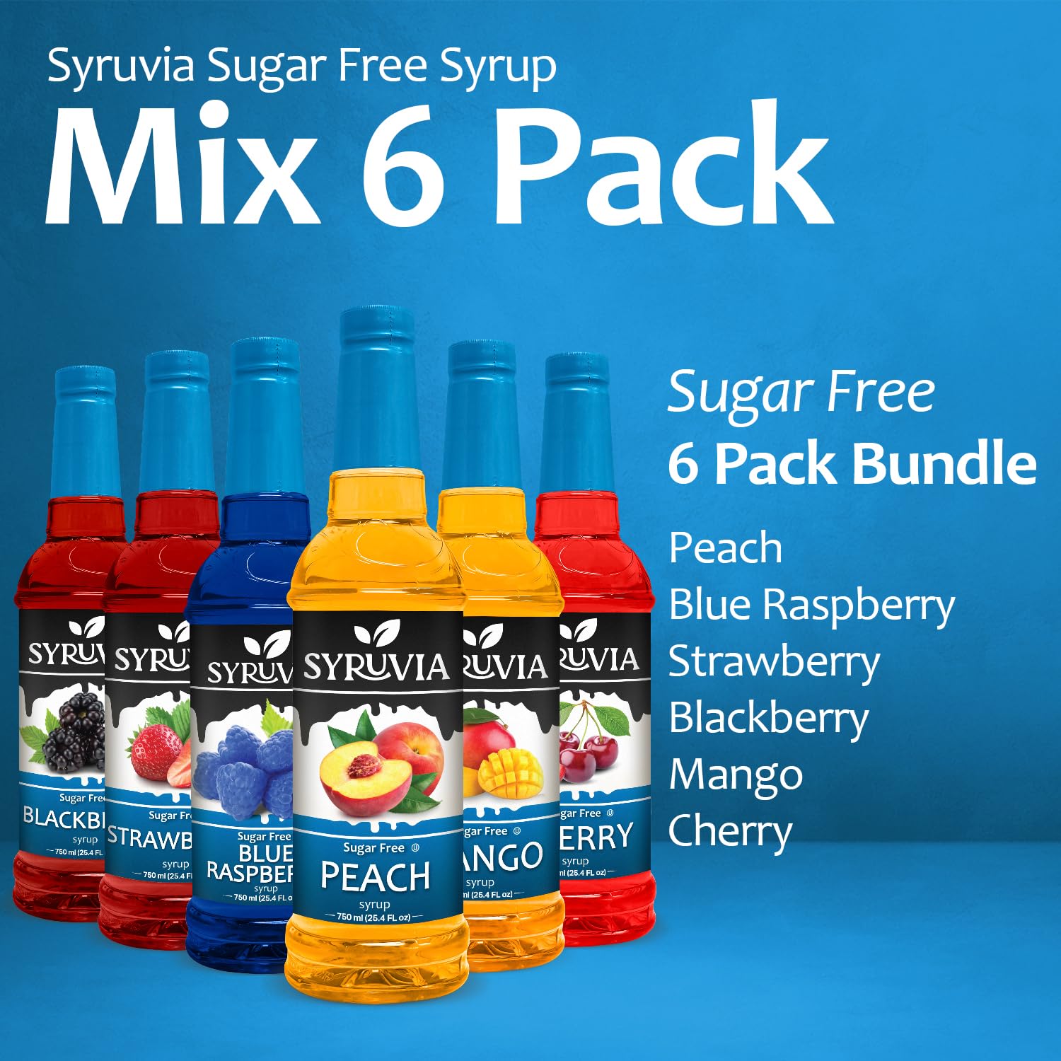 SYRUVIA blue raspberry coffee syrup bottle with bold aroma