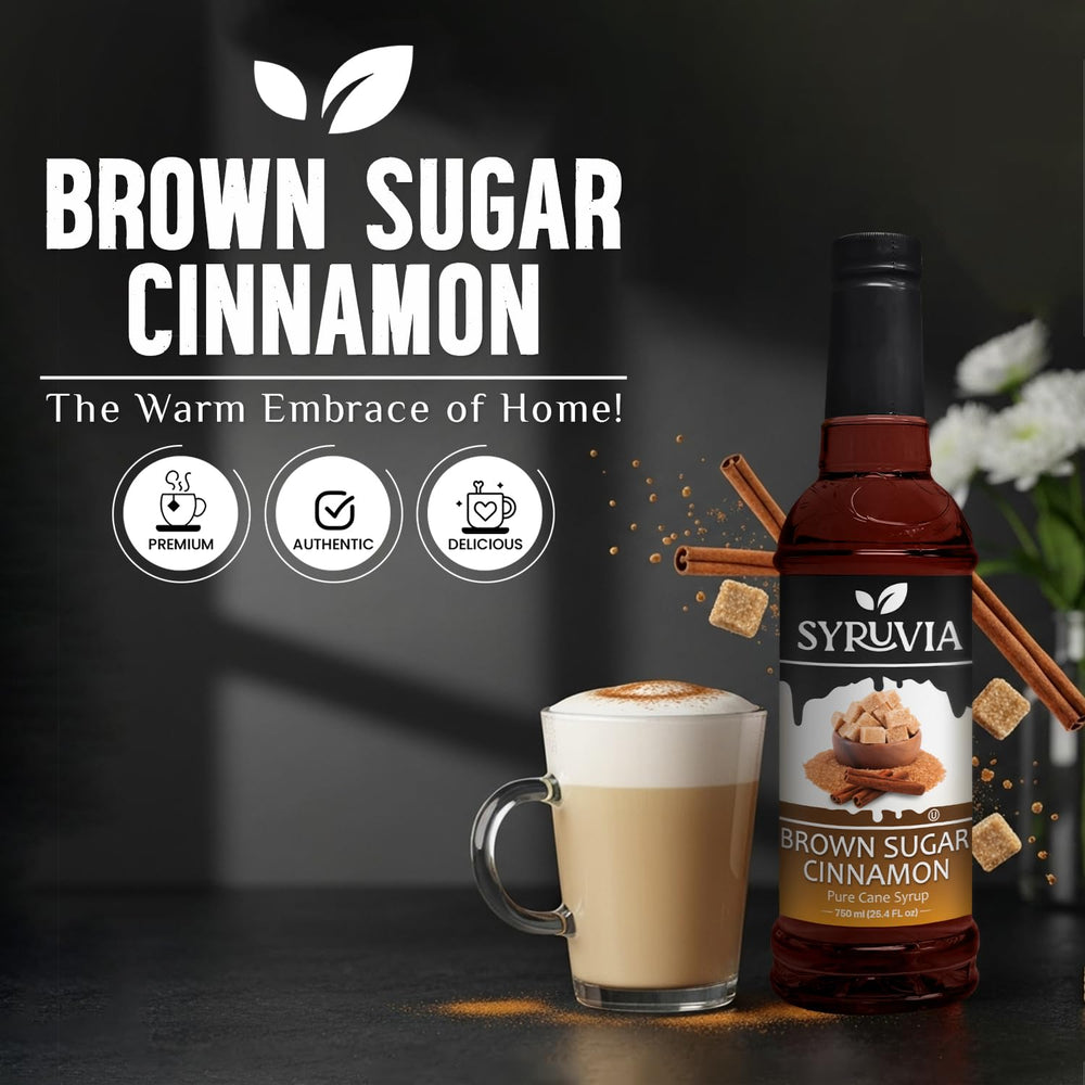 SYRUVIA Brown Sugar Cinnamon Syrup as dessert topping adds warm spice.