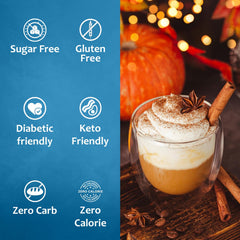 SYRUVIA Pumpkin Spice Syrup drizzle over coffee reveals rich flavor
